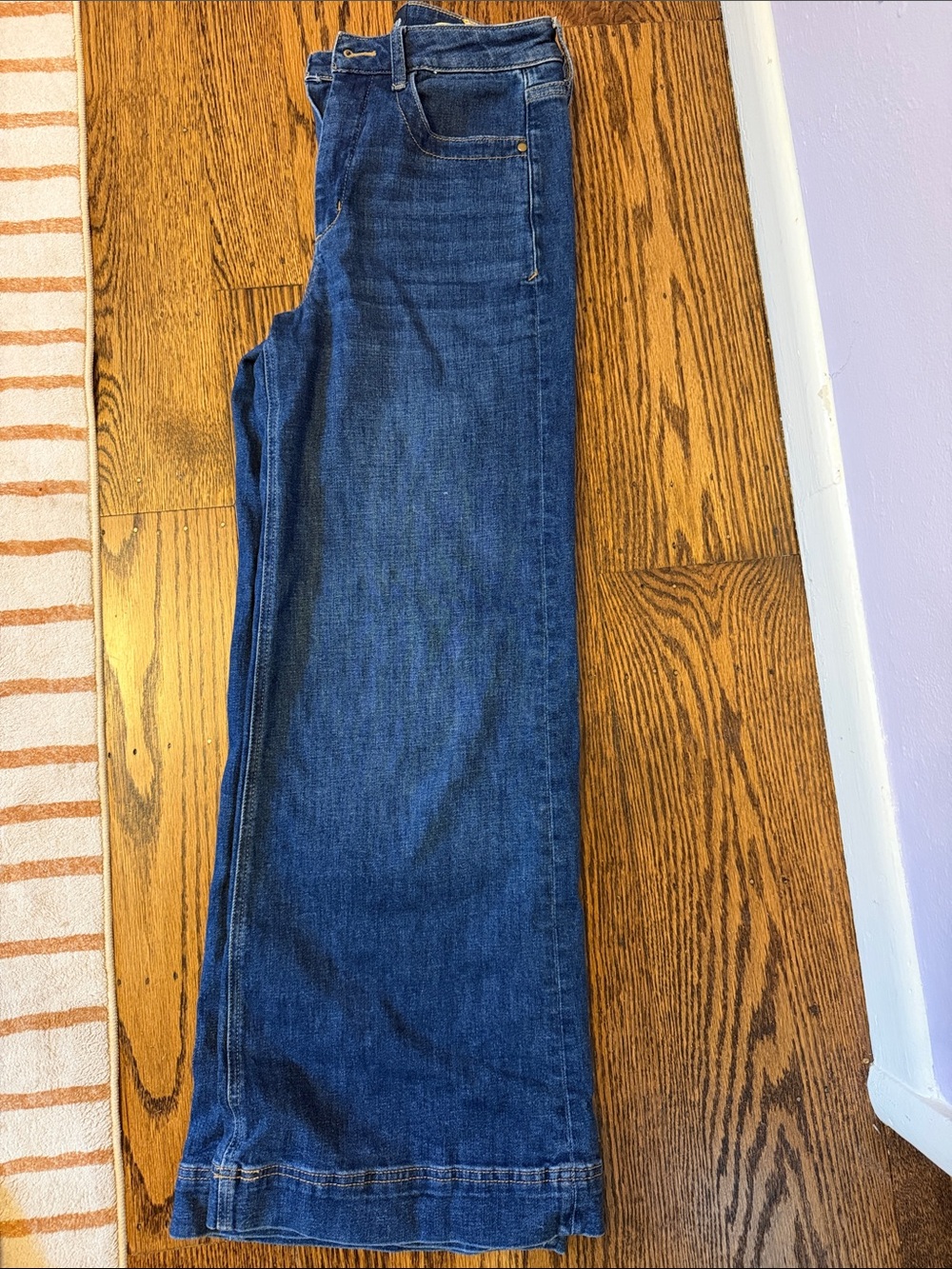 Maeve Wide-Leg Jeans in Deep Blue Denim